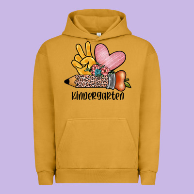 Peace Love Kindergarten Urban Hoodie Designed By Jahusdesignshop
