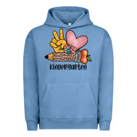 Pigment Pebble Blue peace love kindergarten Urban Hoodie - JahusDesignShop