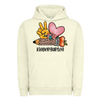 Pigment Pistachio peace love kindergarten Urban Hoodie - JahusDesignShop