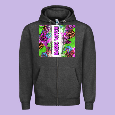 Basic Witch Zipper Hoodie Designed By Adodesignshop