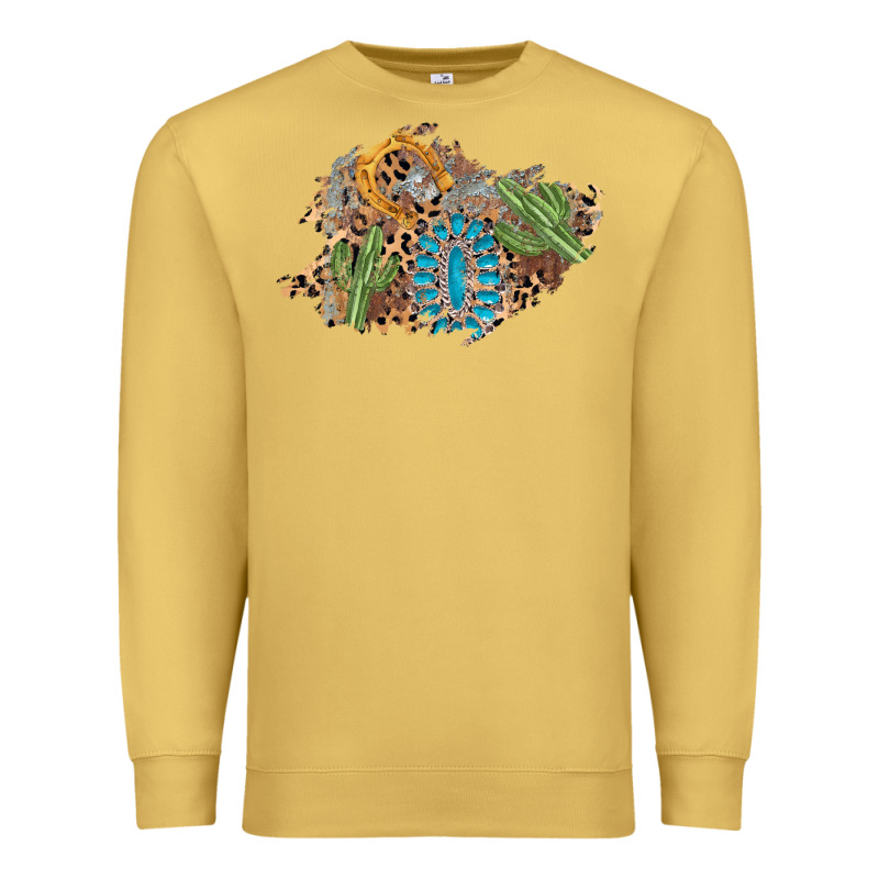 Horseshoe Leopard Gemstone Cactus Patch Premium Sweatshirt by AdoDesignShop | Teevron