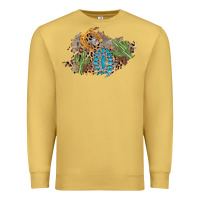 Antique Gold horseshoe leopard gemstone cactus patch Premium Sweatshirt - AdoDesignShop