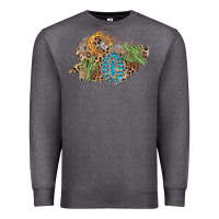 Charcoal Heather horseshoe leopard gemstone cactus patch Premium Sweatshirt - AdoDesignShop