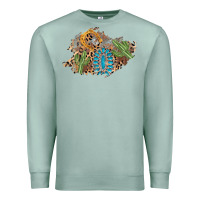 Seafoam horseshoe leopard gemstone cactus patch Premium Sweatshirt - AdoDesignShop