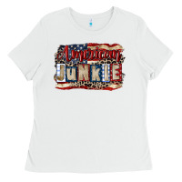 White American junkie 4th of july Ladies Tee - CowGirlArtShop