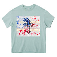 4th Of July Flag Cross Heavy Core Tee | Teevron