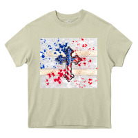 Mossy 4th of july flag cross Heavy Core Tee - TumblerDesignByShophia