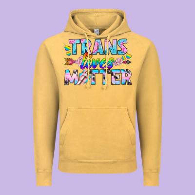 Western Lgbtq+ Trans Lives Matter Vintage Hoodie Designed By Bundleandbundleshop