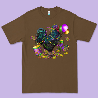 Mardi Gras Chicken Premium Tee Designed By Cowgirlartshop
