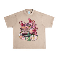French Oak Breast Cancer truck with pumpkins Urban Heavy Tee - FaDigitalArtStudio