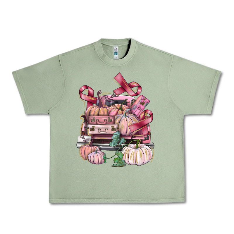 Breast Cancer Truck With Pumpkins Urban Heavy Tee by FaDigitalArtStudio | Teevron