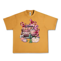 Peanut Butter Breast Cancer truck with pumpkins Urban Heavy Tee - FaDigitalArtStudio