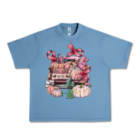 Pebble Blue Breast Cancer truck with pumpkins Urban Heavy Tee - FaDigitalArtStudio