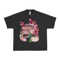 Pigment Black Breast Cancer truck with pumpkins Urban Heavy Tee - FaDigitalArtStudio