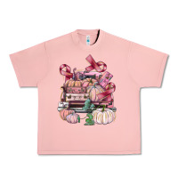 Salmon Breast Cancer truck with pumpkins Urban Heavy Tee - FaDigitalArtStudio
