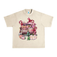 Sandshell Breast Cancer truck with pumpkins Urban Heavy Tee - FaDigitalArtStudio