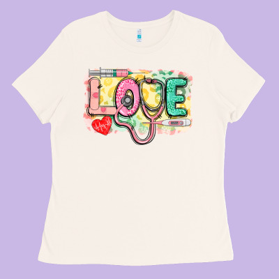 Love Nursing Leopard Ladies Tee Designed By Cowgirlartshop