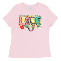 Bubblegum Pink Love Nursing leopard Ladies Tee - CowGirlArtShop