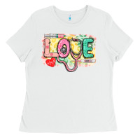 White Love Nursing leopard Ladies Tee - CowGirlArtShop