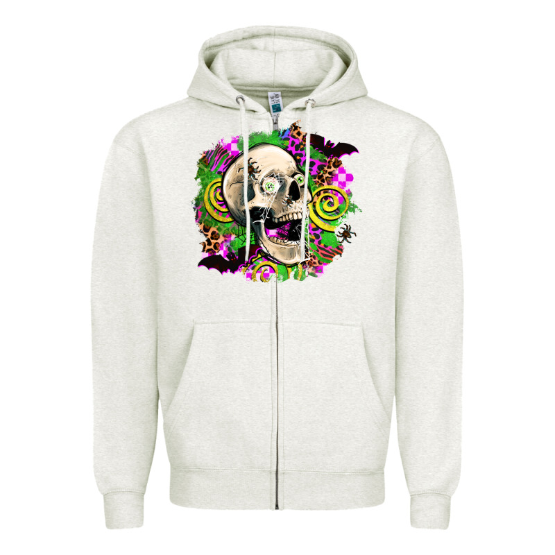 Halloween Skull Zipper Hoodie by AdoDesignShop | Teevron