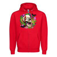 Red halloween skull Zipper Hoodie - AdoDesignShop