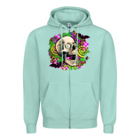 Seafoam halloween skull Zipper Hoodie - AdoDesignShop