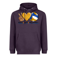 Plum peace love volleyball Heavyweight Hoodie - AdoDesignShop