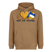 Toasted Coconut peace love volleyball Heavyweight Hoodie - AdoDesignShop