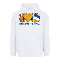 White peace love volleyball Heavyweight Hoodie - AdoDesignShop