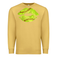 Antique Gold softball lips Premium Sweatshirt - AdoDesignShop