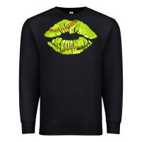 Black softball lips Premium Sweatshirt - AdoDesignShop