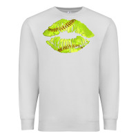 Dove Grey softball lips Premium Sweatshirt - AdoDesignShop