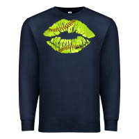 Navy softball lips Premium Sweatshirt - AdoDesignShop