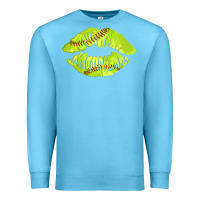 Ocean Blue softball lips Premium Sweatshirt - AdoDesignShop