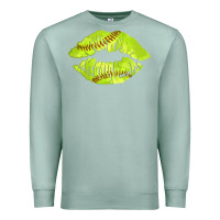 Seafoam softball lips Premium Sweatshirt - AdoDesignShop