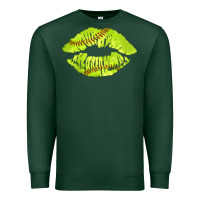 Sports Green softball lips Premium Sweatshirt - AdoDesignShop