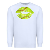 White softball lips Premium Sweatshirt - AdoDesignShop