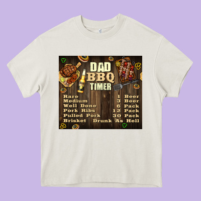 Dad Bbq Timer Heavy Core Tee Designed By Tumblerdesignbyshophia