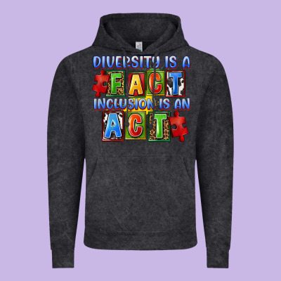 Diversity Is A Fact Indesion Is An Act Vintage Hoodie Designed By Fadigitalartstudio