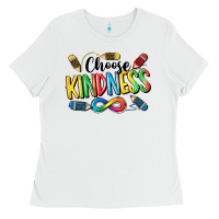 White Chose Kindness Autism Ladies Tee - CowGirlArtShop