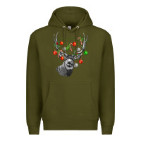 Army Green Mule deer with Premium Hoodie - LillyAllenDesigns