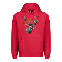 Cardinal Mule deer with Premium Hoodie - LillyAllenDesigns