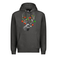Charcoal Heather Mule deer with Premium Hoodie - LillyAllenDesigns