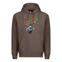 Coffee Mule deer with Premium Hoodie - LillyAllenDesigns
