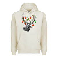 Oatmeal Heather Mule deer with Premium Hoodie - LillyAllenDesigns