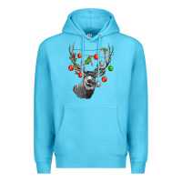 Ocean Blue Mule deer with Premium Hoodie - LillyAllenDesigns