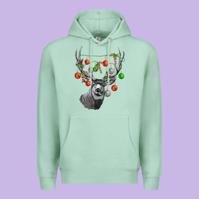 Mule Deer With Premium Hoodie Designed By Lillyallendesigns
