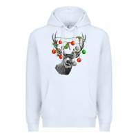 White Mule deer with Premium Hoodie - LillyAllenDesigns