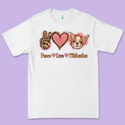 Peace Love Chihuahua Premium Tee Designed By Jasminsmagicworld