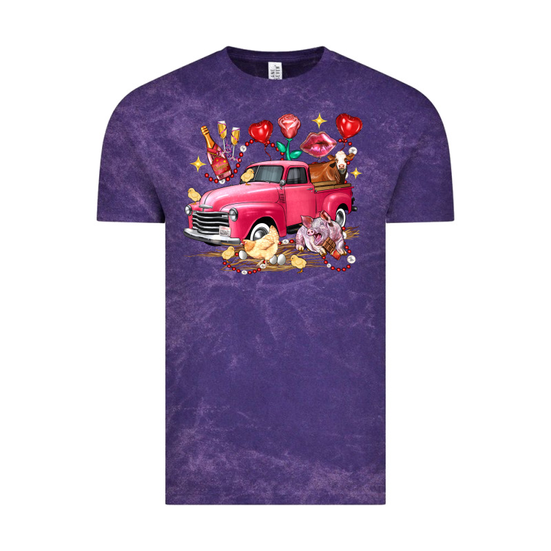 Valentine's Day Truck Farm Animals Vintage Tee by FaDigitalArtStudio | Teevron